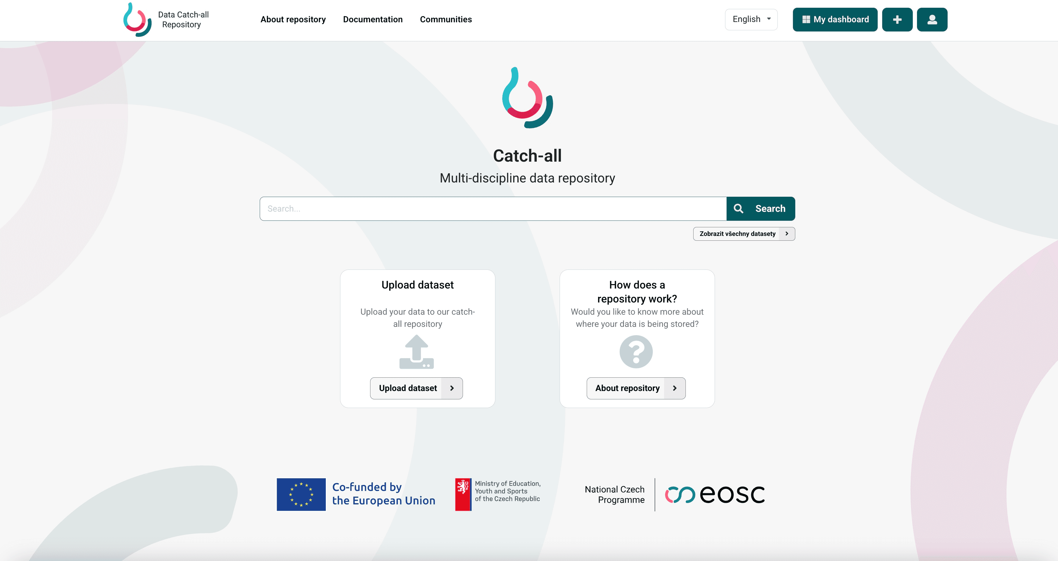 The Data Catch-all Repository after signing in